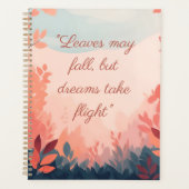 Boho Bloemen Roze Herfst gepersonaliseerd Planner (Voorkant)