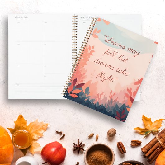 Boho Bloemen Roze Herfst gepersonaliseerd Planner