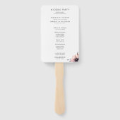 Boho Bloemen Roze Huwelijksceremonie Programma Handwaaier (Achterkant)