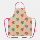 Boho Bloemen roze patroon Schort (Voorkant)