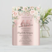 Boho Bloemen Rozen Rose Goud 65e Verjaardag Kaart (Staand voorkant)
