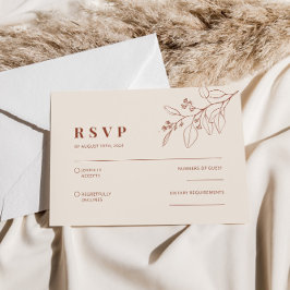 Boho bloemen RSVP kaart Notitiekaartje