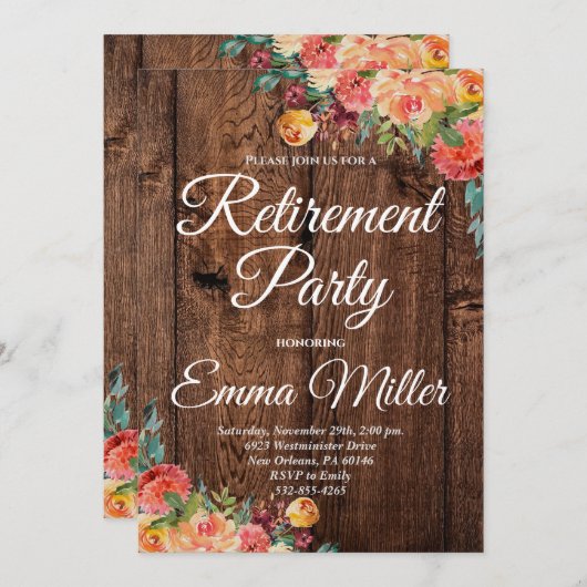 Boho Bloemen Rustiek Pensioen Kaart (Voorkant / Achterkant)