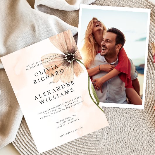 Boho Bloemen Rustieke Herfst Herfst Huwelijksuitno Kaart