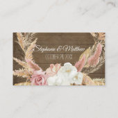 Boho Bloemen Rustieke Houten Pampas Gras Plaats Ka Plaatskaartje (Achterkant)