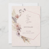 Boho Bloemen Save the Date Kaart (Voorkant)