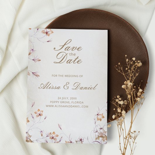 Boho Bloemen Save The Date Kaart