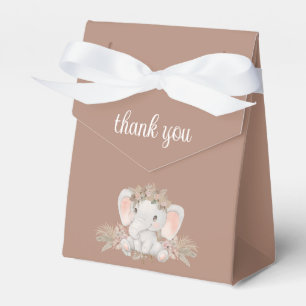 Boho Bloemen Schattige Olifant Baby shower Dank u Bedankdoosjes