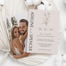 Boho Bloemen Schets Moderne Foto Bruiloft