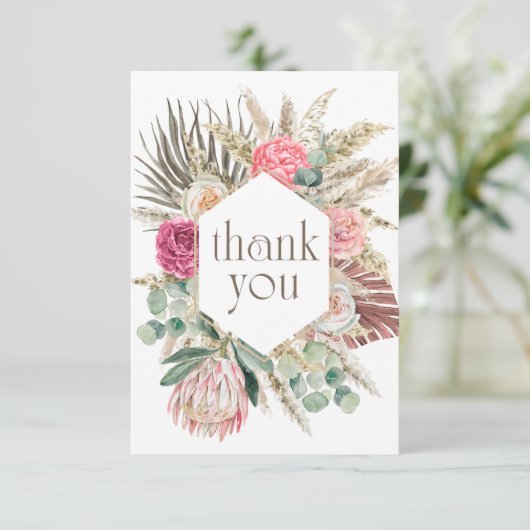 Boho Bloemen Shower Bedankkaart (Staand voorkant)