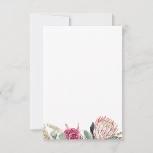 Boho Bloemen Shower Bedankkaart (Achterkant)