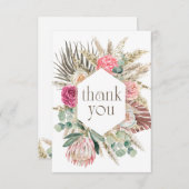 Boho Bloemen Shower Bedankkaart (Voorkant / Achterkant)