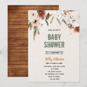 Boho bloemen shower thema kaart (Voorkant / Achterkant)