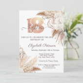 Boho Bloemen Stippen 18e Verjaardag Kaart (Staand voorkant)