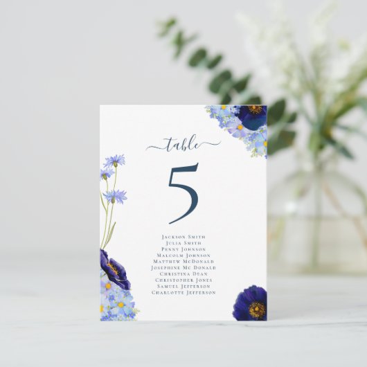 Boho Bloemen Tafel Getal Grafiek (Staand voorkant)