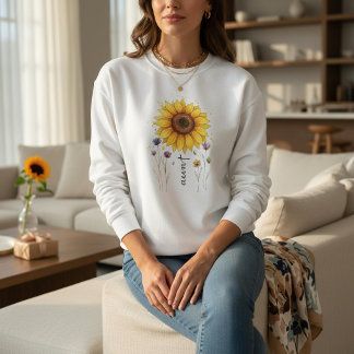 Boho Bloemen Tante Zonnebloem Moederdag Cadeau Trui
