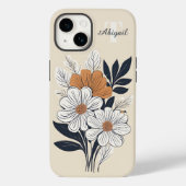 Boho Bloemen Tekening Case-Mate iPhone Case (Achterkant)