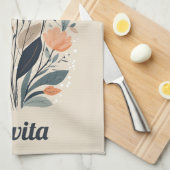 Boho Bloemen Tekening Theedoek (Quarter Fold)