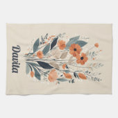 Boho Bloemen Tekening Theedoek (Horizontaal)