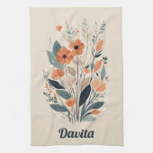 Boho Bloemen Tekening Theedoek (Verticaal)