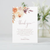 Boho Bloemen Terracotta Bruiloft Dank u kaart (Staand voorkant)