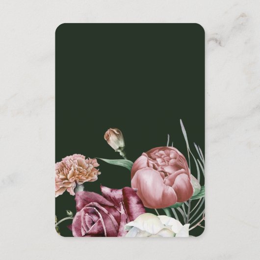 Boho Bloemen Terracotta Bruiloft Gast Details Informatiekaartje (Achterkant)