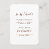 Boho Bloemen Terracotta Bruiloft Gast Details Informatiekaartje (Voorkant)