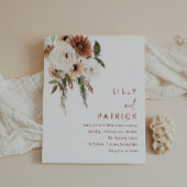 Boho Bloemen Terracotta Budget Bruiloft Uitnodigin