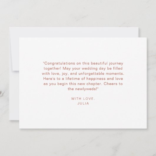 Boho Bloemen Terracotta Krans Gelukkige Bruiloft D Kaart (Achterkant)