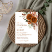 Boho Bloemen Terracotta Verbrande Sinaasappels bru Kaart