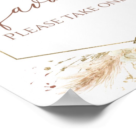 Boho Bloemen Terracotta Vrijgezellenfeest Favoriet Poster (Hoek)