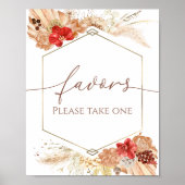 Boho Bloemen Terracotta Vrijgezellenfeest Favoriet Poster (Voorkant)