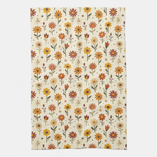 Boho Bloemen Theedoek (Verticaal)