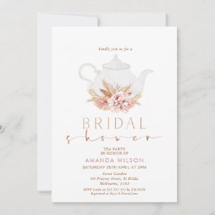 Boho Bloemen Theepot Tea Party Vrijgezellenfeest Kaart