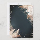 Boho Bloemen Tiara Diamonds Groen 50th Kaart (Achterkant)