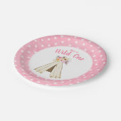 Boho Bloemen Tribal Teepee Wild Een 1e Verjaardag Papieren Bordje (Gekanteld)