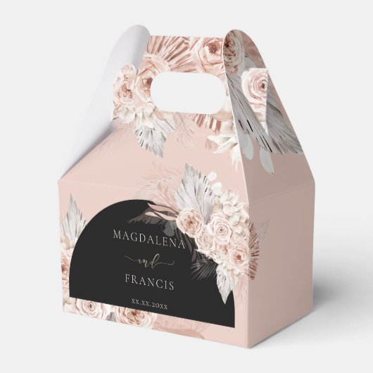 Boho bloemen | trouwbonnen bedankdoosjes (Voorkant Zijde)