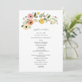 Boho Bloemen Trouwceremonie Programma (Staand voorkant)