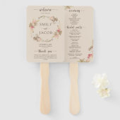 Boho Bloemen Trouwprogramma hand Fan Handwaaier (Voorkant en achterkant)