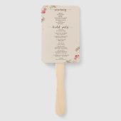 Boho Bloemen Trouwprogramma hand Fan Handwaaier (Achterkant)