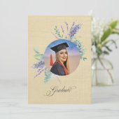 Boho bloemen uitnodiging voor diploma-uitreiking (Staand voorkant)