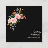 Boho Bloemen Vierkant Visitekaartje (Voorkant)