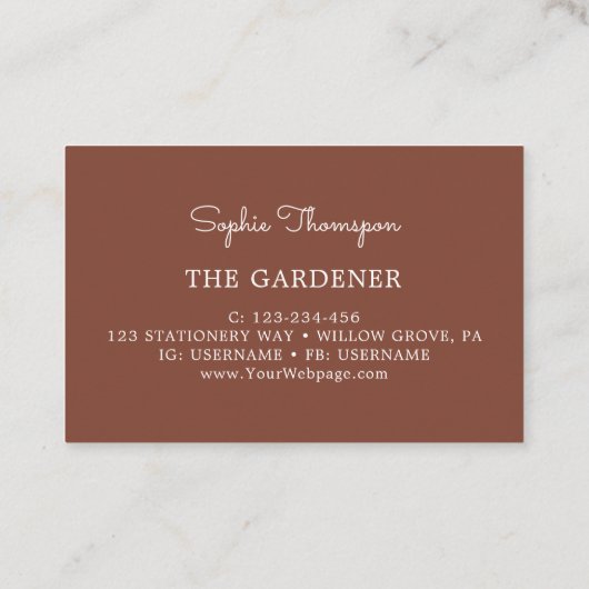 Boho  bloemen visitekaartje (Achterkant)