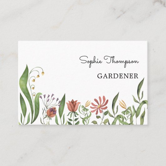 Boho  bloemen visitekaartje (Voorkant)