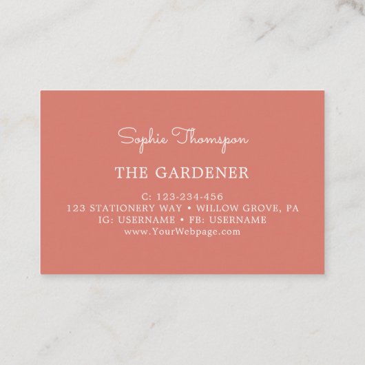 Boho  bloemen visitekaartje (Achterkant)