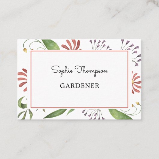 Boho  bloemen visitekaartje (Voorkant)