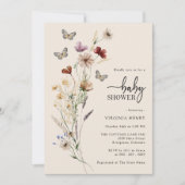 Boho Bloemen Vlinder Baby Shower Kaart (Voorkant)