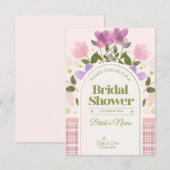Boho Bloemen- & Vlinder Bruidsfeest Uitnodiging (Voorkant / Achterkant)
