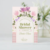 Boho Bloemen- & Vlinder Bruidsfeest Uitnodiging (Staand voorkant)
