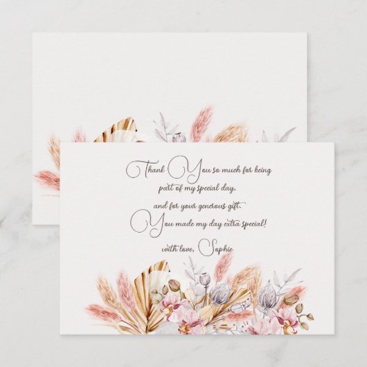 Boho bloemen volwassen Verjaardag Bedankkaart (Voorkant / Achterkant)